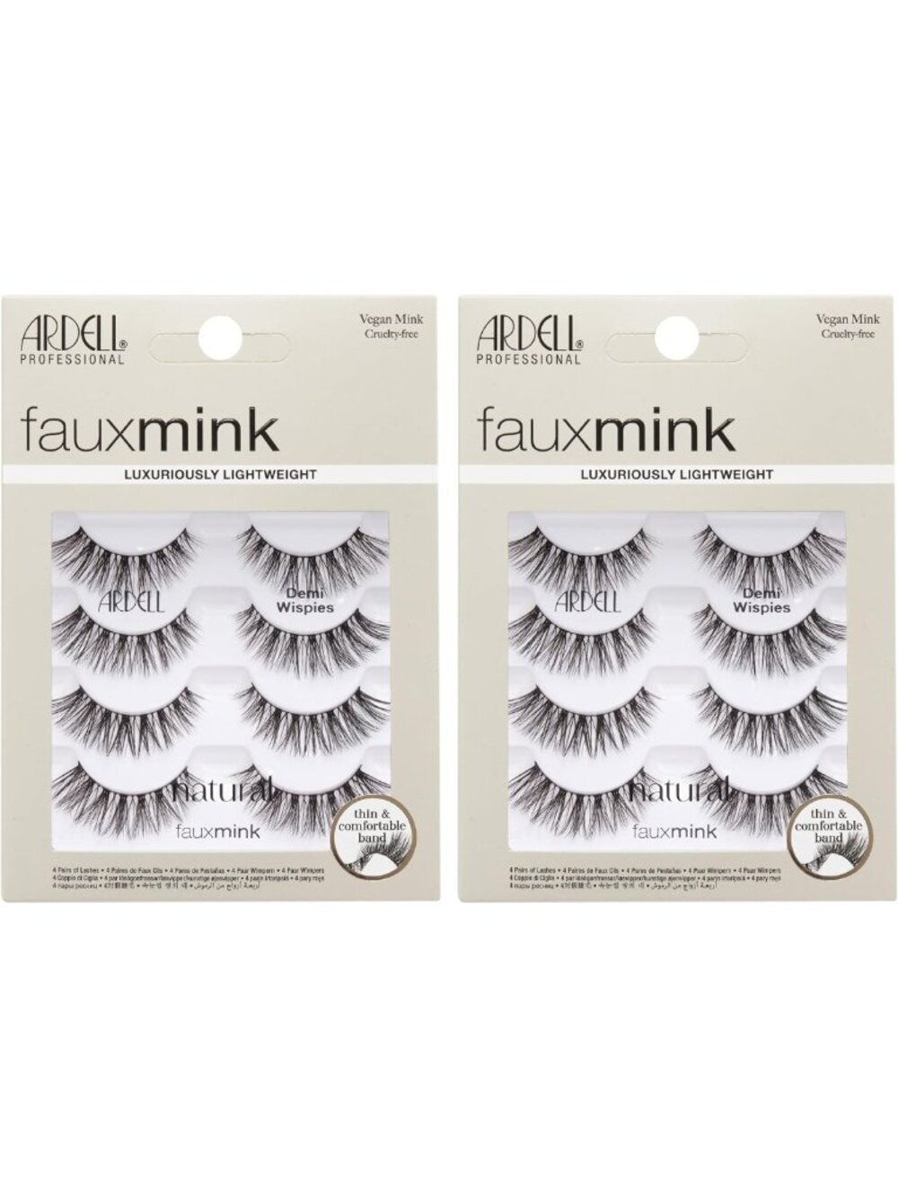 Lightweight Faux Mink Demi Wispies False Eyelashes - 8 Pairs, Natural Look